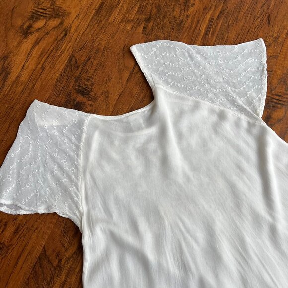 Vintage Cute Options White Embroidered Rayon Boho Dress – One Size - Picture 8 of 13
